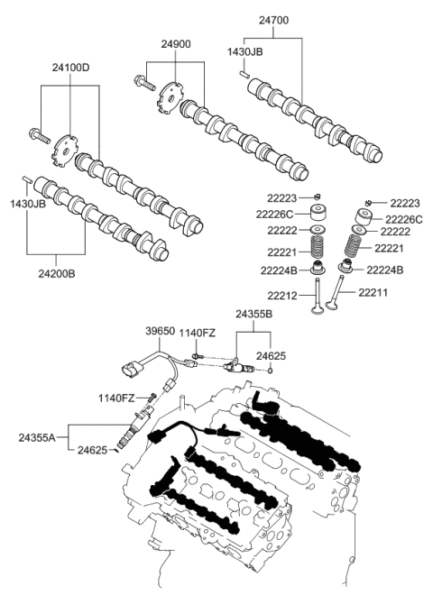 2006 Kia Sorento Camshaft Assembly-Exhaust Diagram for 242003C720