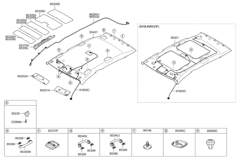 2013 Kia Sportage Pad-Roof Diagram for 853052K100