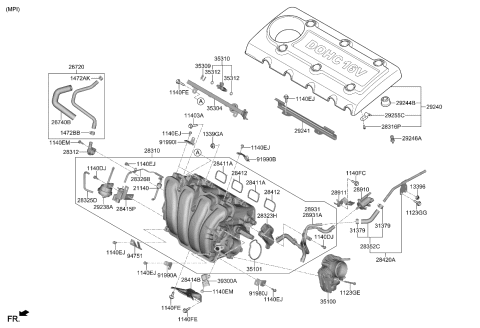 2011 Kia Sportage Manifold Assembly-Intake Diagram for 283102G080