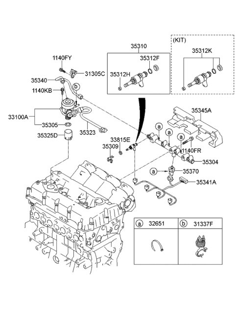 2012 Kia Sportage Throttle Body & Injector Diagram 1