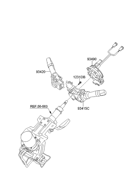 2012 Kia Sportage Switch Assembly-Lighting Diagram for 934102M015