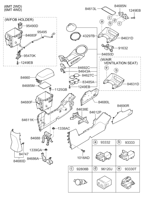 2010 Kia Sportage Switch Assembly-Front Seat Diagram for 933403W010GAH