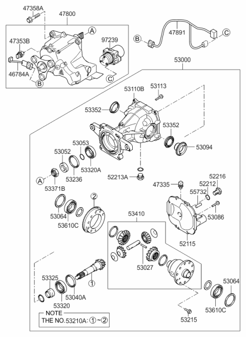 2013 Kia Sportage Coupling Assembly-4WD Diagram for 478003B520