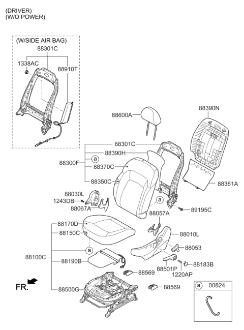 2012 Kia Sportage Seat-Front Diagram 2