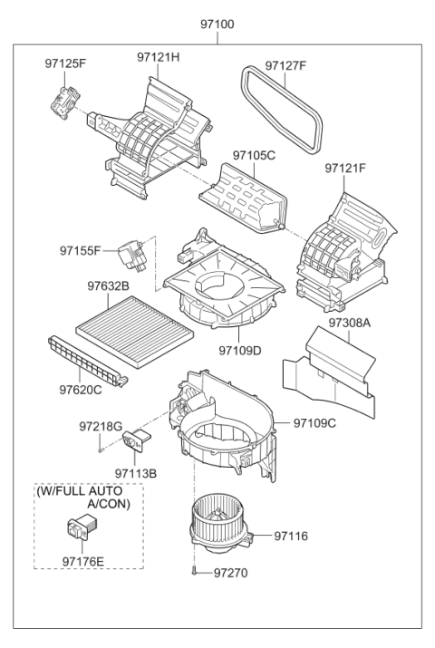 2012 Kia Sportage Cover Assembly-Air Filter Diagram for 971292M000