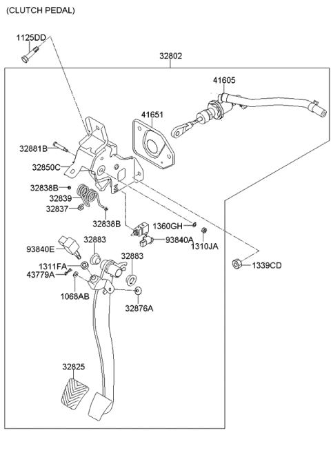 2010 Kia Sportage Brake & Clutch Pedal Diagram 2