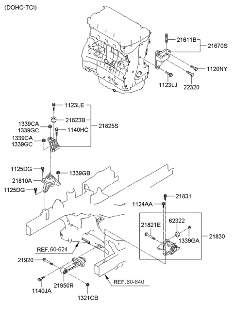 2011 Kia Sportage Engine & Transaxle Mounting Diagram 3