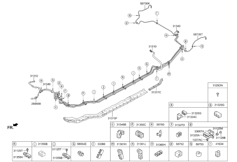 2019 Kia Optima Holder-Fuel Tube Diagram for 31353D5000