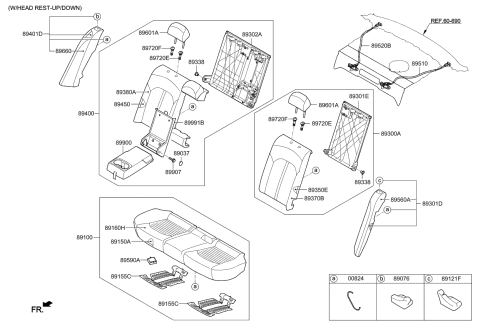 2019 Kia Optima Latch Assembly-Rear Seat Diagram for 89730D4000