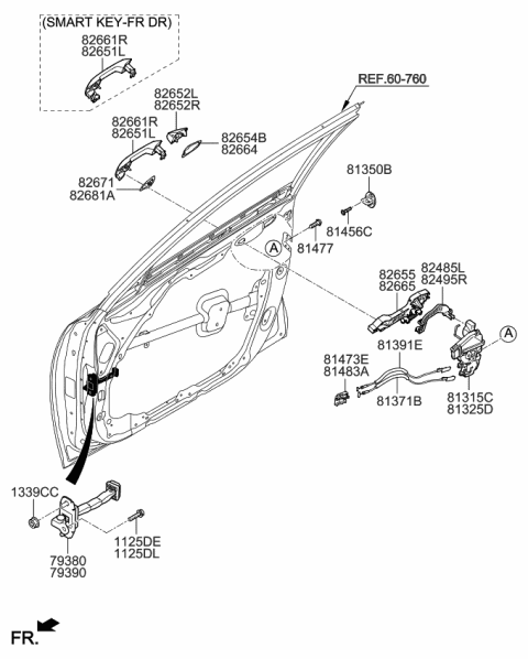 2019 Kia Optima Cable Assembly-Front Door S/L Diagram for 81391D4000