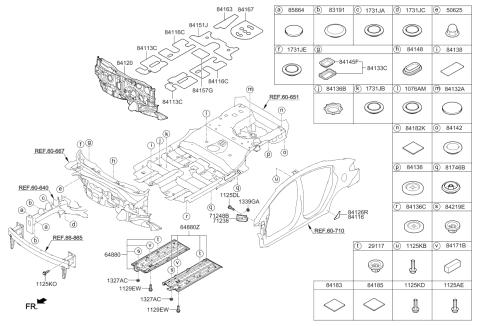 2014 Kia Forte Pad Assembly-Isolation Dash Diagram for 84120A7800