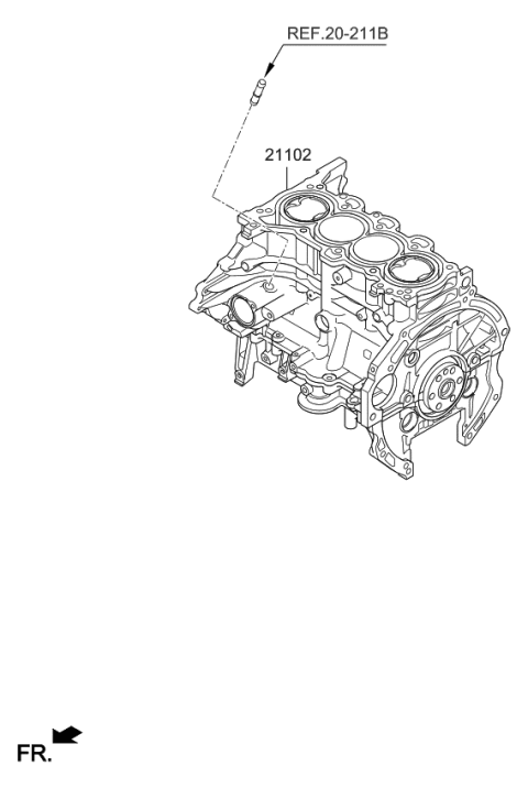 2015 Kia Forte Short Engine Assy Diagram 2