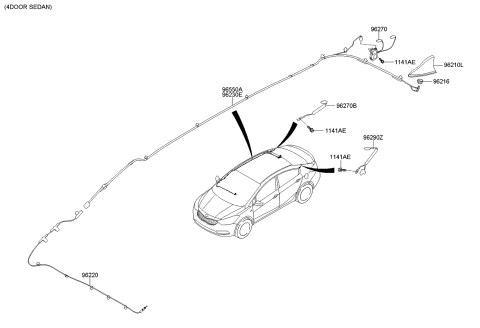 2014 Kia Forte Cable Assembly-Navigation Diagram for 96550A7380