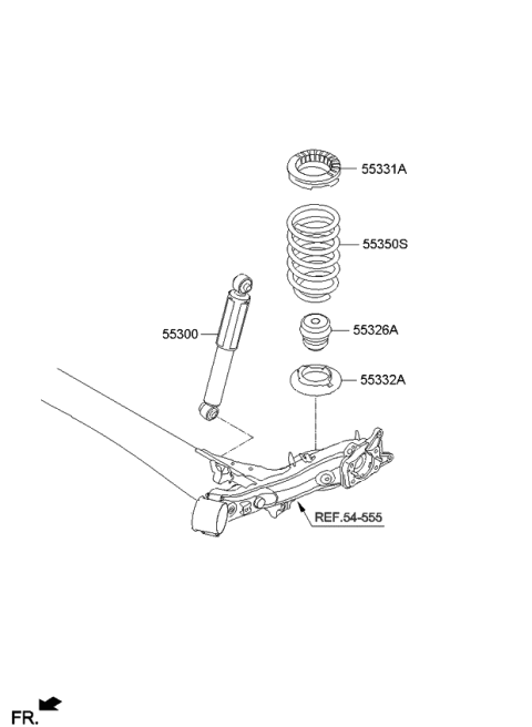2016 Kia Forte Rear Shock Absorber Assembly Diagram for 55300A7650