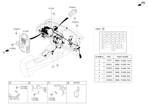 2014 Kia Forte Koup Instrument Panel Junction Box Assembly Diagram for 91950A7030
