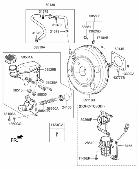 2014 Kia Forte Koup Cylinder Assembly-Brake Diagram for 58510A7200