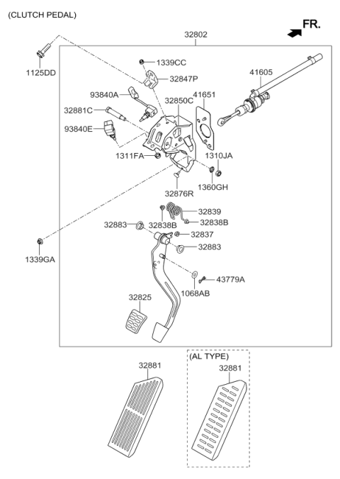 2015 Kia Forte Brake & Clutch Pedal Diagram 2