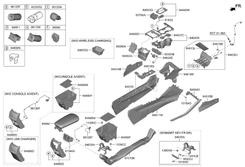 2024 Kia K5 Console Assembly-Floor,L Diagram for 84610L3000DNN