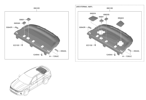 2022 Kia K5 Rear Package Tray Diagram