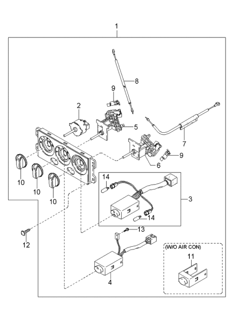 2004 Kia Spectra Cover-A/C Switch Diagram for 1K2A161198