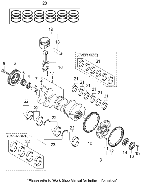 2006 Kia Sorento Bearing Set-Connection Rod Diagram for 230603C101