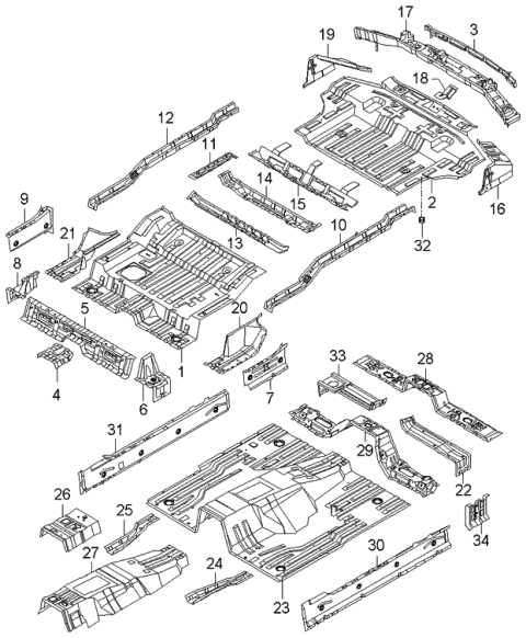 2006 Kia Sorento Panel-INTERMEDIATED Floor Diagram for 655023E100