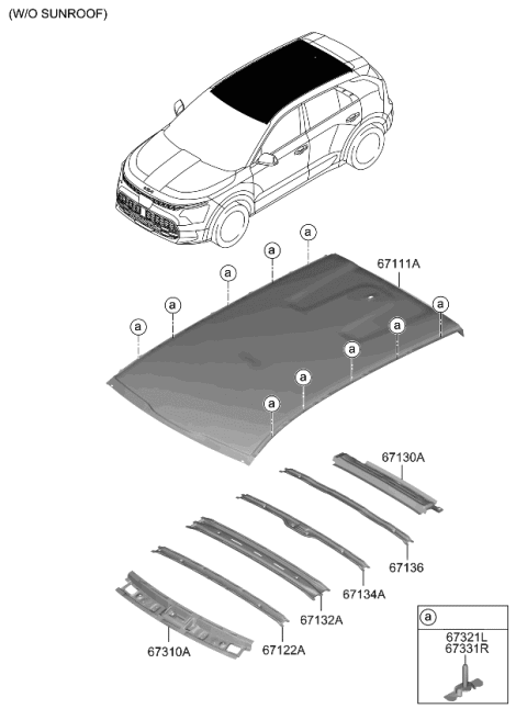 2023 Kia Niro EV Roof Panel Diagram 1
