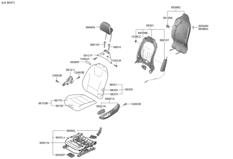 2023 Kia Niro EV Seat-Front Diagram 2