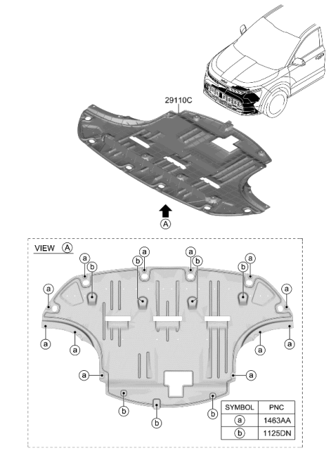 2023 Kia Niro EV Under Cover Diagram