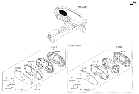 2016 Kia Optima Cluster Assembly-Instrument Diagram for 94001D5510