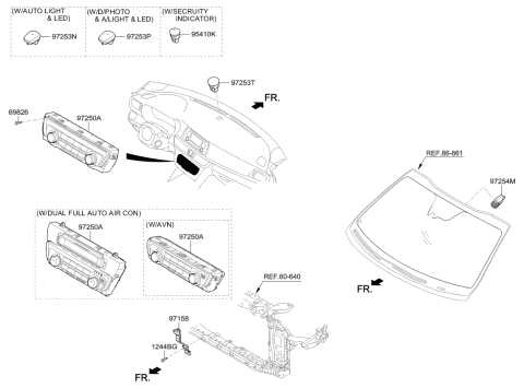 2016 Kia Optima Control Assembly-Heater Diagram for 97250D5001WK