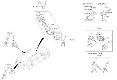 2016 Kia Optima Antenna Coil Assembly-Immobilizer Diagram for 95401C1010