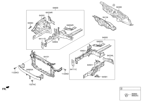 2018 Kia Optima Member Assembly-Front Si Diagram for 64601D5000