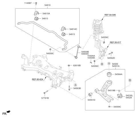 2016 Kia Optima Bush-Front Lower Arm"A" Diagram for 54551C1000