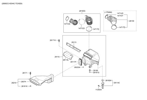 2018 Kia Optima Cleaner Assembly-Air Diagram for 28110C2330