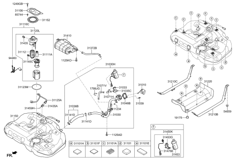 2017 Kia Optima Canister Assembly Diagram for 31420D5500
