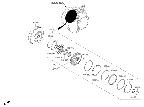 2017 Kia Optima Piston-Brake Diagram for 456623B000