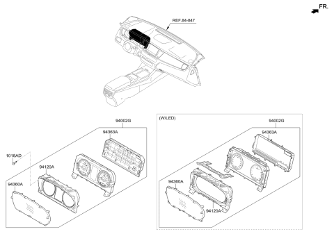 2016 Kia K900 Cluster Assembly-Instrument Diagram for 940013T600