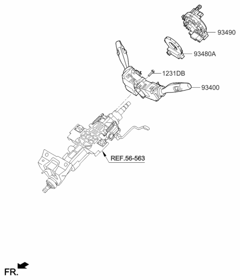 2017 Kia K900 Switch Assembly-Multifunction Diagram for 934003T141