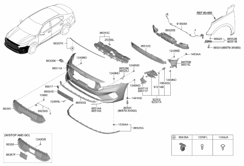 2020 Kia Cadenza Bumper-Front Diagram