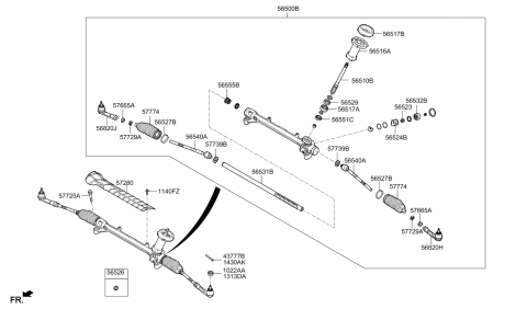 2020 Kia Rio End Assembly-Tie Rod,RH Diagram for 56825H8000