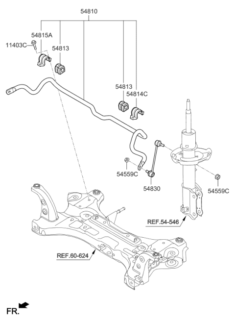 2018 Kia Rio Front Suspension Control Arm Diagram