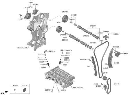 2018 Kia Rio Rocker Arm Assembly Diagram for 245512M000