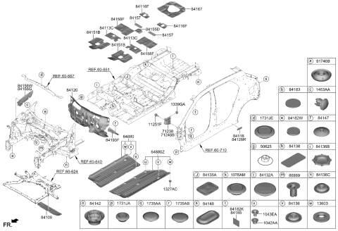 2023 Kia Niro Isolation Pad & Plug Diagram