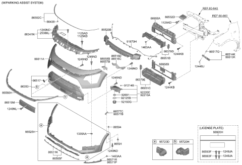 2023 Kia Niro GRILLE ASSY-RADIATOR Diagram for 86350AT500BKL