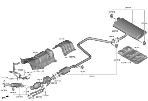 2023 Kia Niro Muffler & Exhaust Pipe Diagram