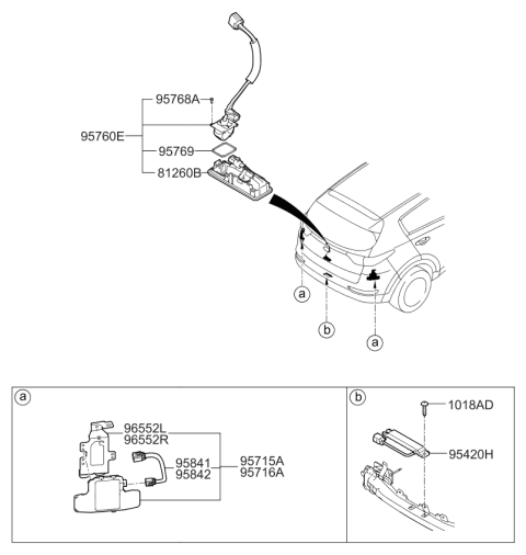 2018 Kia Sportage Trunk Lid Outside Handle & Lock Assembly Diagram for 81260D9010