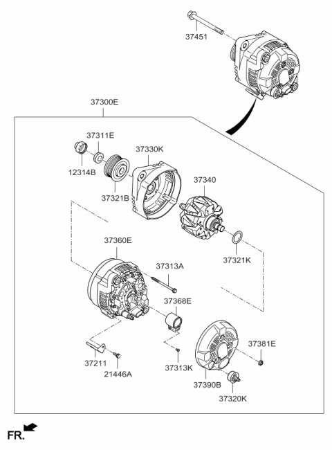 2016 Kia Sportage Alternator Assembly Diagram for 373002G061
