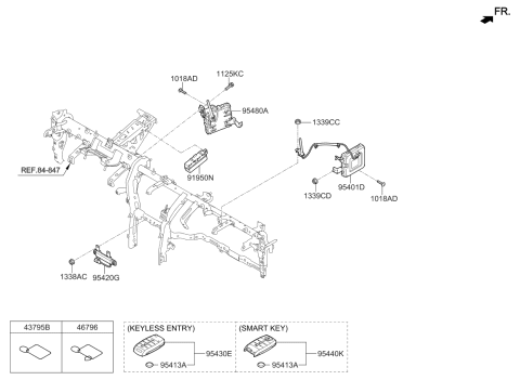 2017 Kia Sportage Unit Assembly-Bcm & Receiver Diagram for 95400D9701