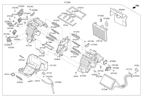 2015 Kia K900 Mode Door Actuator Diagram for 971543T000